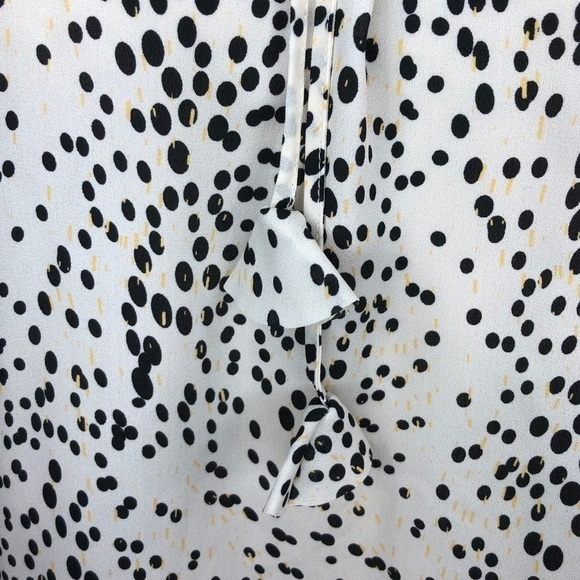 Max Studio Dot Tiered Sleeve Top Blouse Small S Flounce Feminine‎ - Picture 5 of 5